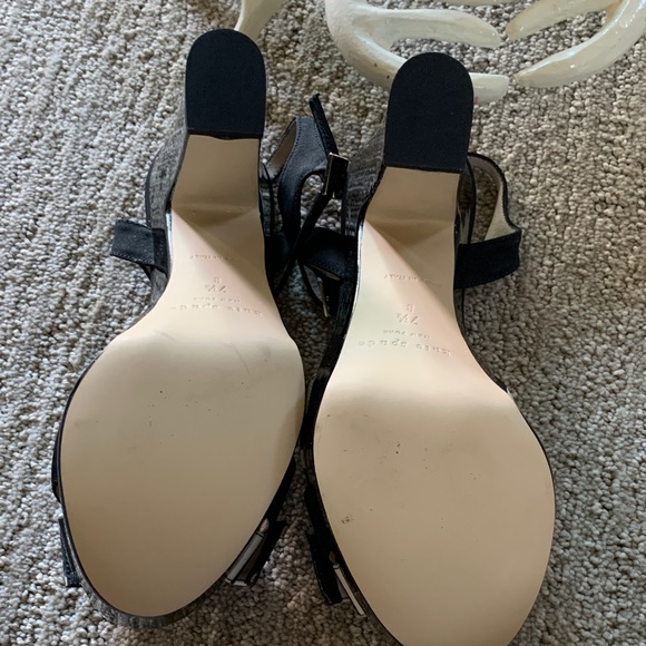 NEW Kate Spade Black and White Platform Striped Women\'s Patent Heels